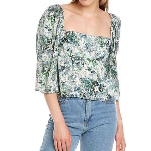 Vince Floral Green Women's Top
